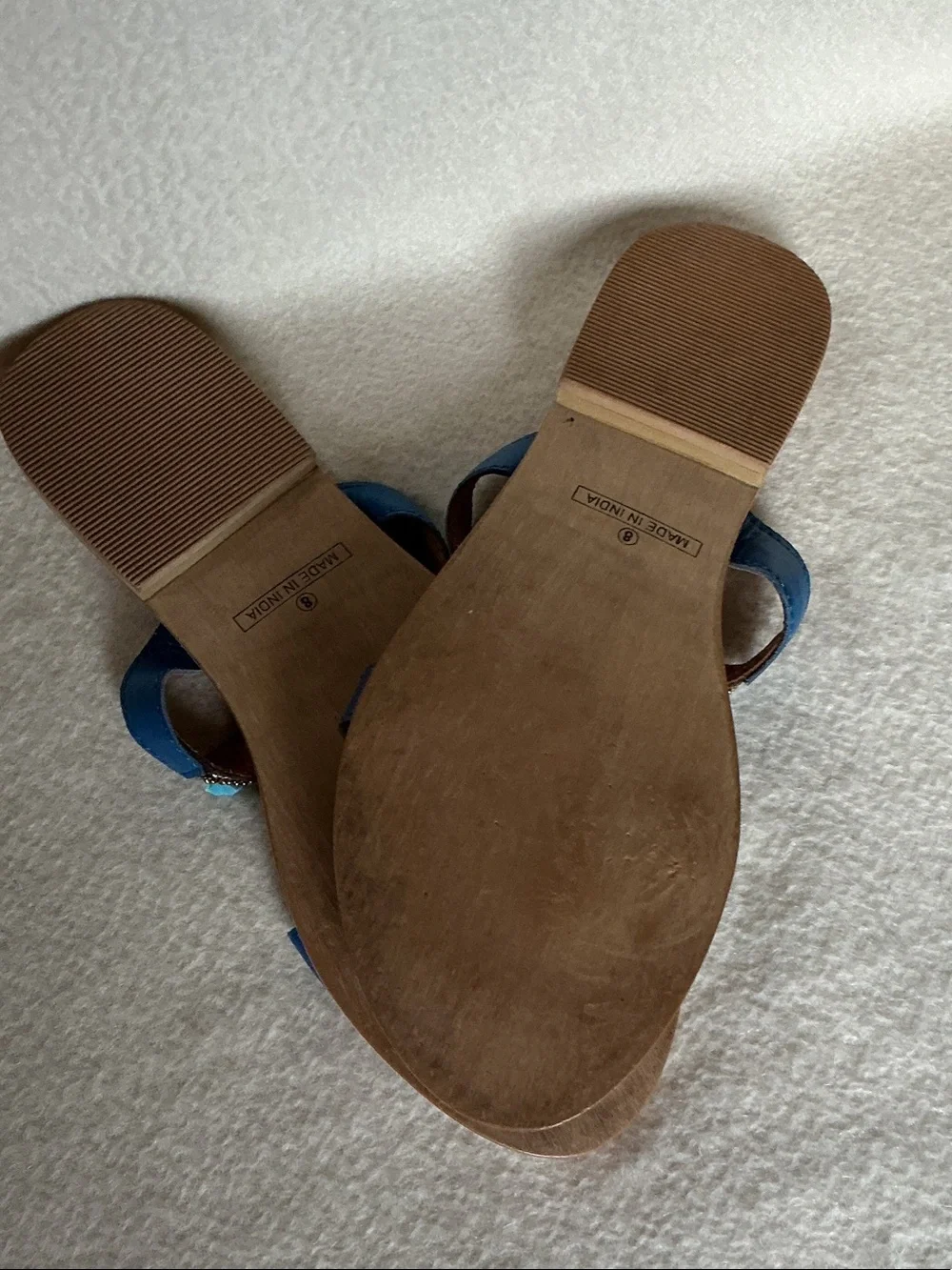 Turquoise Beaded Slide Sandals for Women